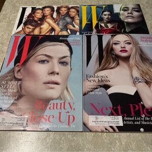 Lot 4 W Magazine 2014 Covers- Amanda Seyfried, Pike, Amber Heard, Kate Moss